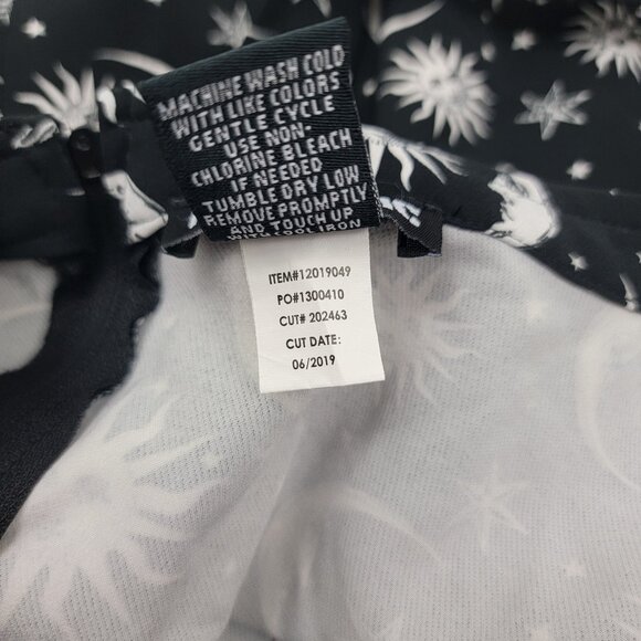 HOT TOPIC Junior Sz SMALL Black White Sun & Moon Skirtall Skirt Overall Witchy - Picture 8 of 13